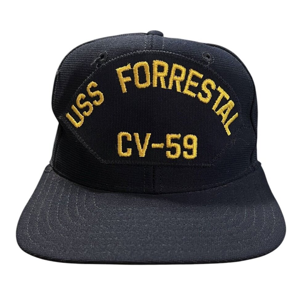 USS Forrestal CV-59 US Navy Fitted 7 1/8Hat Vintage New Era Dupont Visor